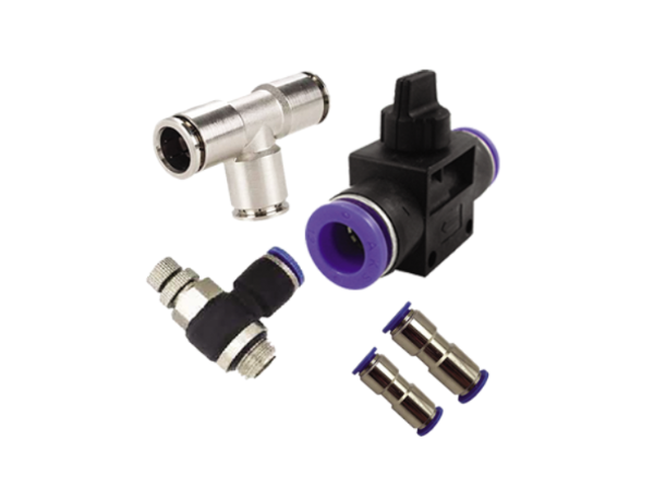 Air Flow Control Valve with Push To Connect Fitting In Line Speed Controller
