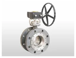 Gear Double Flange Triple Eccentric Butterfly Valve Metal & Soft Seated