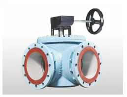 Gear Operated 3 way 4 way Ball Valve