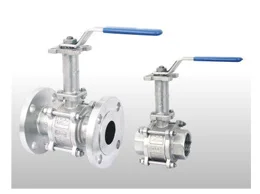 Hand Lever 3 Piece Design Extended Shaft 2 way Ball Valve