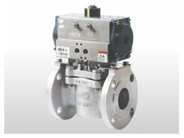 Pneumatic Actuator 2 way Plug Valve Flanged