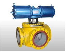 Pneumatic Rotary Actuator 3 way 4 way Ball Valve