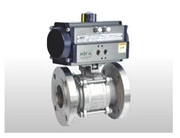 Pneumatic Rotary Actuator Operated 3 Piece Design Ball Valve