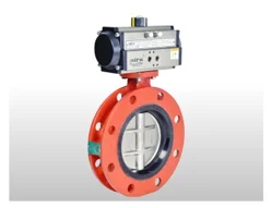 Pneumatic Rotary Actuator Wafer type Double Flange Butterfly Valve