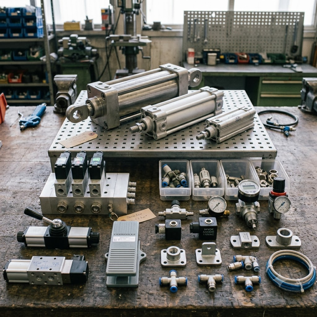 PNEUMATIC CYLINDERS, VALVES & ACCESSORIES