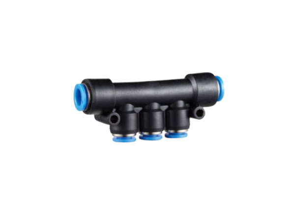 Pneumatic Plastic Multiple Tee PK Quick Release Fitting