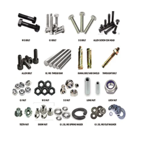 allen key bolts , spring washers , lock nuts and ancher bolts